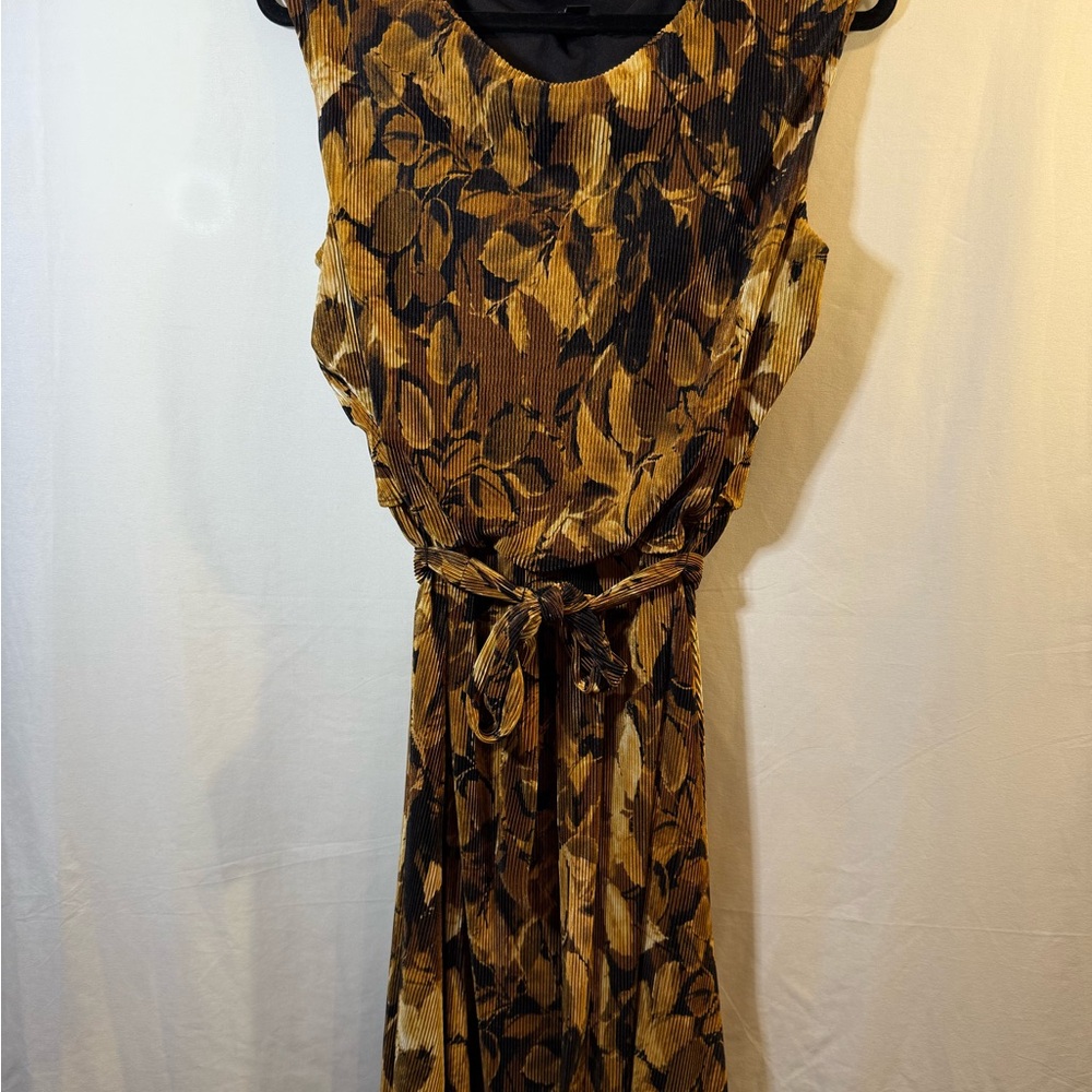 Connected Apparel Brown and Black Maxi Dress